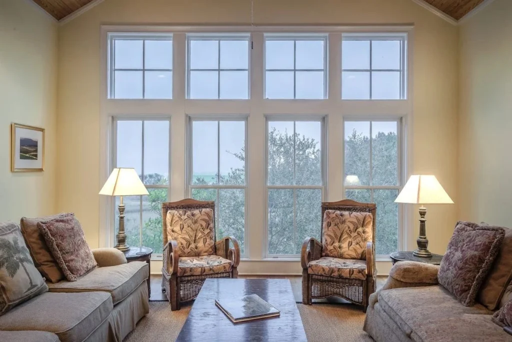 Living Room with Large Glass Windows